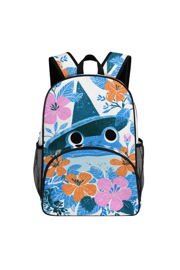 Wizard Frog Floral Art Print Backpacks for Backpack for Bookbag