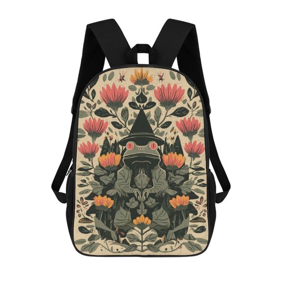 Wizard Frog Floral Garden Art New Fashionable Trendy Travel Large Capacity Simple Student Backpack