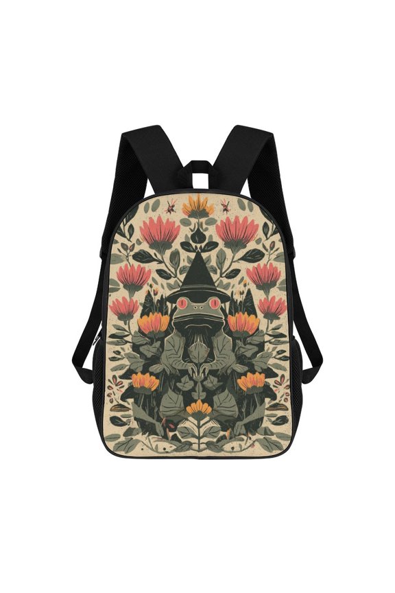 Wizard Frog Floral Garden Art New Fashionable Trendy Travel Large Capacity Simple Student Backpack