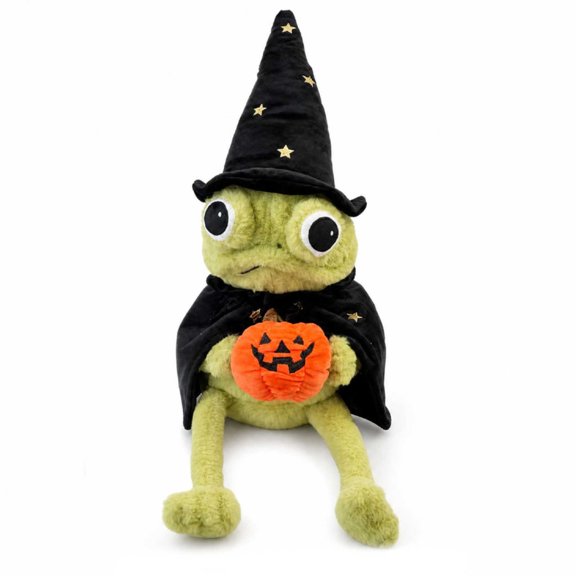 Wizard Frog Plush 14" Halloween Spooky Cute Magic Frog Stuffed Plush, Decorative Stuffed Gift for Fall Halloween Party
