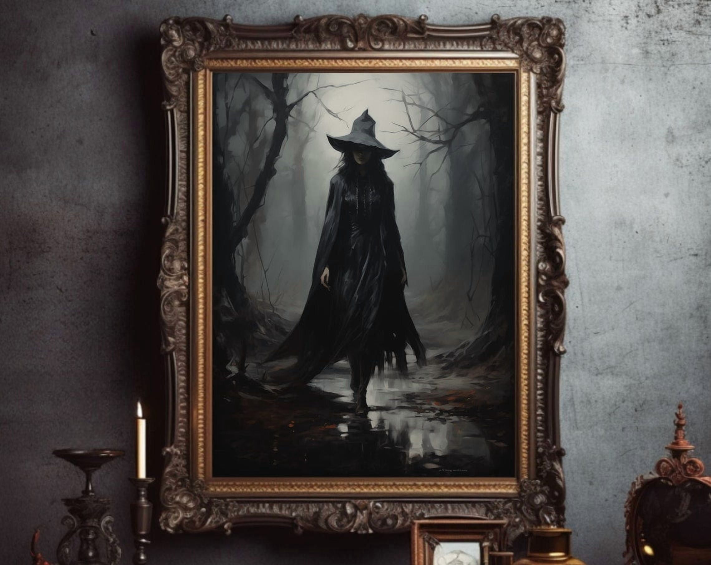 Wizard Hat And Spells Wall Art Print, Gothic Illustration And ...