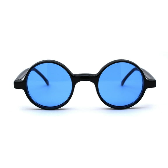 Wizard Hippie Pimp Color Lens Round Circle Lens Sunglasses Blue