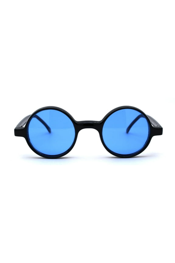 Wizard Hippie Pimp Color Lens Round Circle Lens Sunglasses Blue