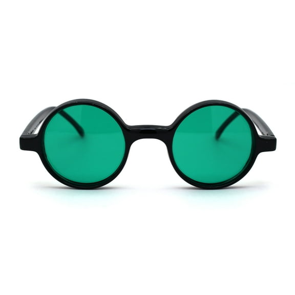 Wizard Hippie Pimp Color Lens Round Circle Lens Sunglasses Green