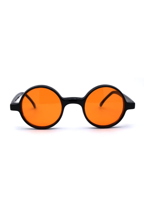 Wizard Hippie Pimp Color Lens Round Circle Lens Sunglasses Orange
