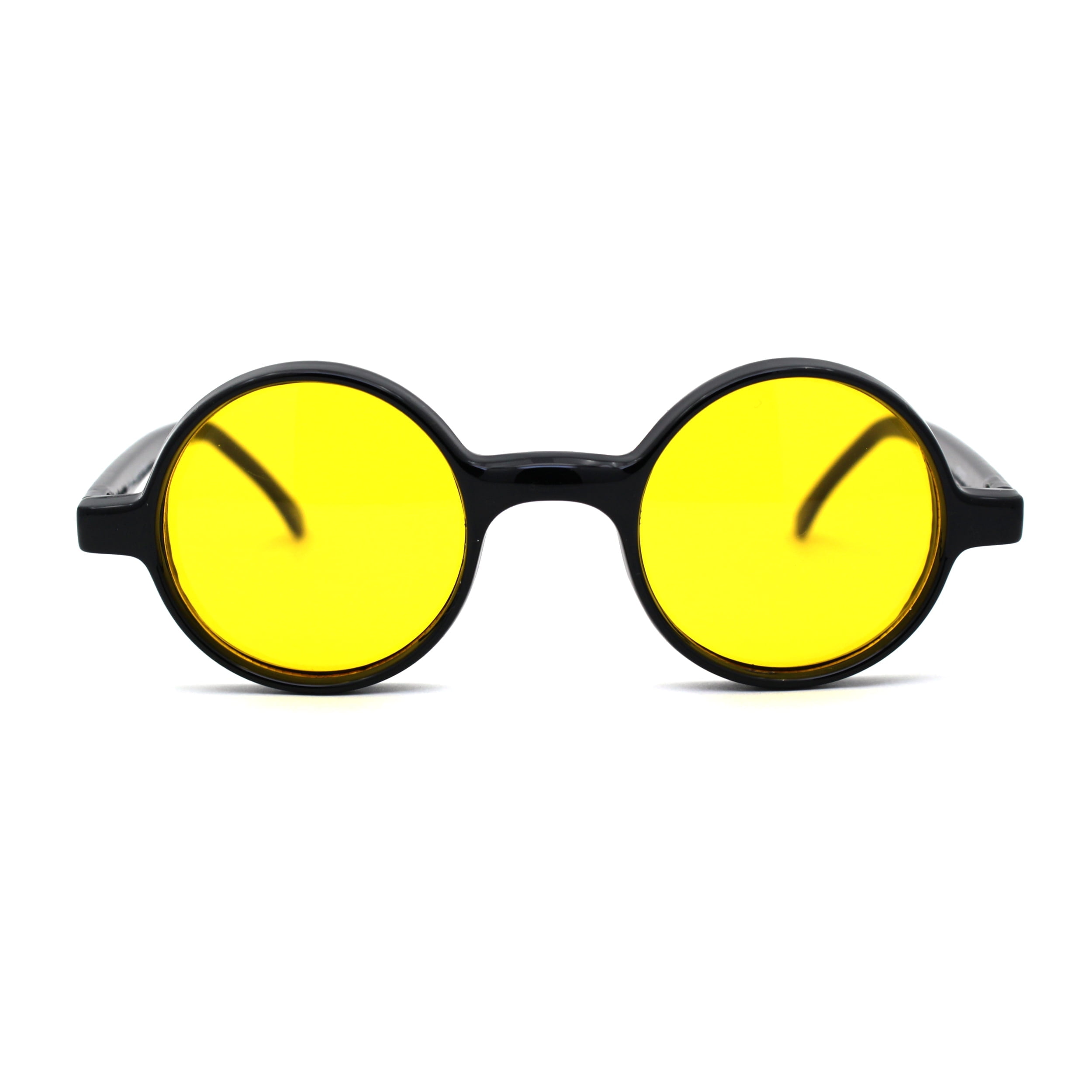 Wizard Hippie Pimp Color Lens Round Circle Lens Sunglasses Yellow