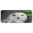 thumbnail image 1 of Wizard Kitchen Mat, Pattern White Owl Themed Animal Green Leaves Amber Eyes Gift Witchcraft Print, Plush Decorative Kitchen Mat with Non Slip Backing, 47" X 19", White Green Black, by Ambesonne, 1 of 1