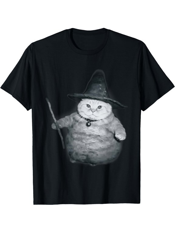 Wizard Kitten Meme Chonk Witch Cat Meme Stupid Brain Rot T-Shirt