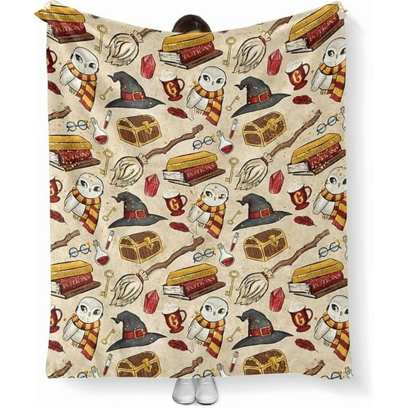 Wizard Magic Blanket - Premium Flannel, 3D Printed Pattern, Comfortable Blanket for Bedroom Sofa Bed Car (50 * 60 in)