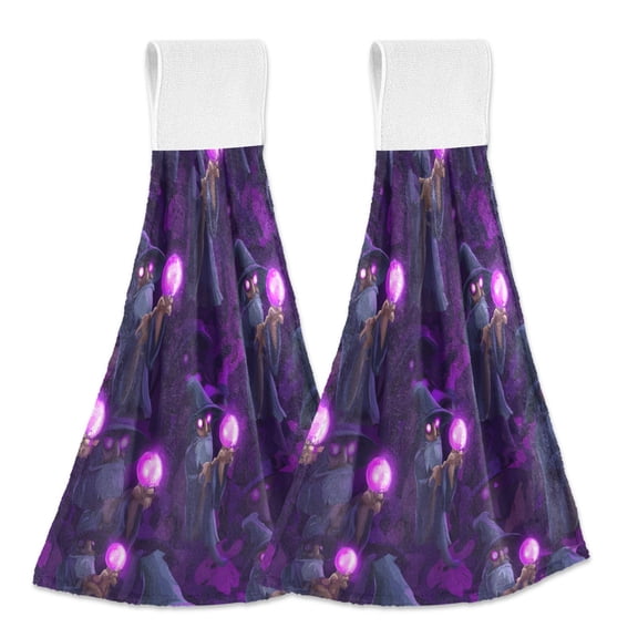 Wizard Magic Orb Hand Towels 2 Pack Quick Drying Home Storage Kitchen Towel Hooks Dish Cloths 14''x18''