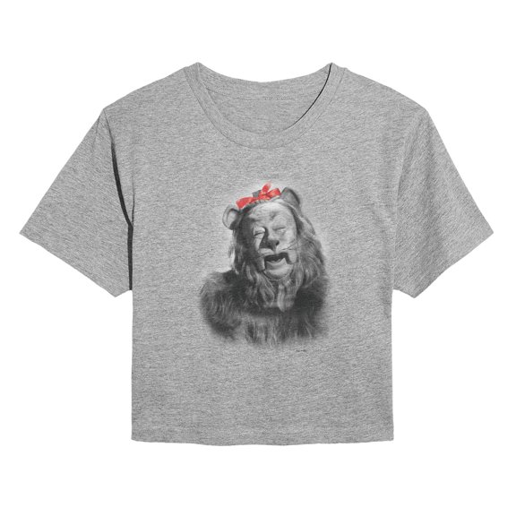 Wizard Of Oz - Bow Lion - Juniors Cropped Short Sleeve Graphic T-Shirt