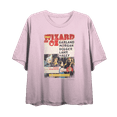 thumbnail image 1 of Wizard Of Oz Distressed Movie Cast Poster Women's Pink Crew Neck Short Sleeve Crop Tee-Small, 1 of 2