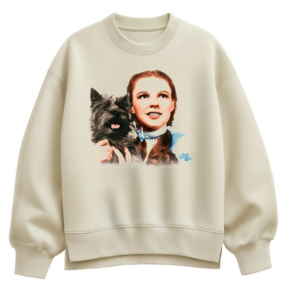 Wizard Of Oz - Dorothy And Toto - Ladies Oversized Fleece Crew Sweatshirt