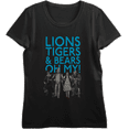 thumbnail image 1 of Wizard Of Oz Lions Tigers & Bears Oh My
 Women's Black Crew Neck Short Sleeve Crop Tee-XL, 1 of 4