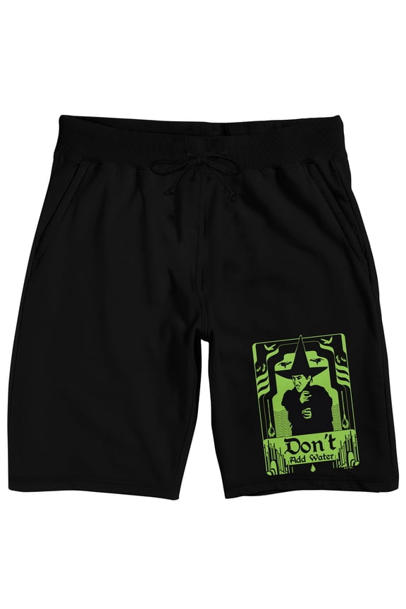Wizard Of Oz Wicked Witch Don't Add Water Men's Black Sleep Pajama Shorts-Large