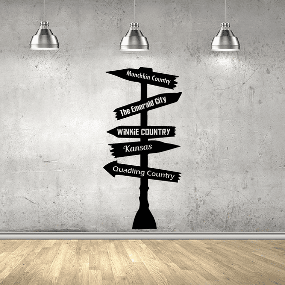 Wizard of Oz Kansas Map Sign Pathway Signage Cartoon Wall Sticker Art Decal for Girls Boys Room Bedroom Nursery Kindergarten House Fun Home Decors Stickers Wall Art Vinyl Decoration Size (30x20 inch)