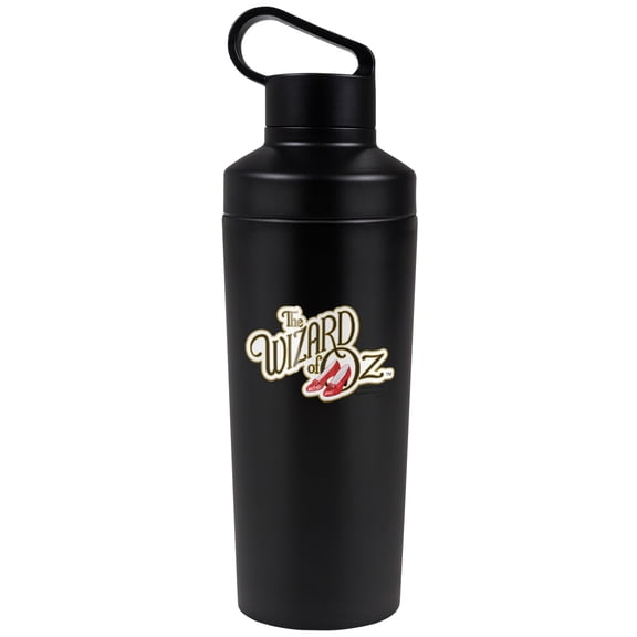 The Wizard of Oz Official the Wizard of Oz Ruby Slippers Logo Pattern 18 oz Insulated Water Bottle, Leak Resistant, Vacuum Insulated Stainless Steel with 2-in-1 Loop Cap
