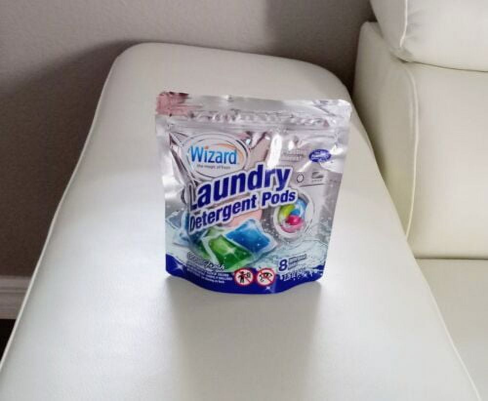 Wizard Pods Ocean Fresh Laundry Detergent Pacs, 8 Count pods