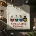 thumbnail image 1 of Wizard Potions Bottle Embroidered Sweatshirt, Magic School Holiday Jumper, Fantasy Gift for Book Lovers, Christmas Embroidered Crewneck, 1 of 4