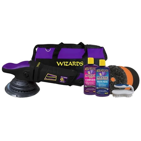 Wizard Products WIZDA21HDKIT 21-Big Throw Polisher Orbital Polisher with 21 mm Dual Action & 1-6 Speed Backing Plate, Black