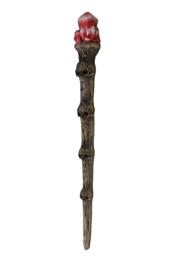 Wizard Red Crystal Tree Ent Skulls Cosplay Wand 9.5" Accessory Fantasy Decor