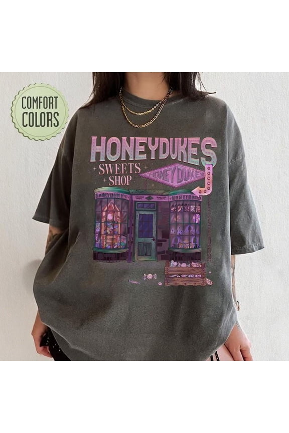 Wizard School Fandom Comfort Colors T-Shirt, Magic Candy Shop Tee, Hp Inspired Two Sided T-Shirt, Bookish Shirt, Hoodie Gift For Friends