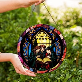 Wizard School Glass Suncatcher – Fantasy Book Lover Gift, Suncatcher Window Hanging, 3.5 in