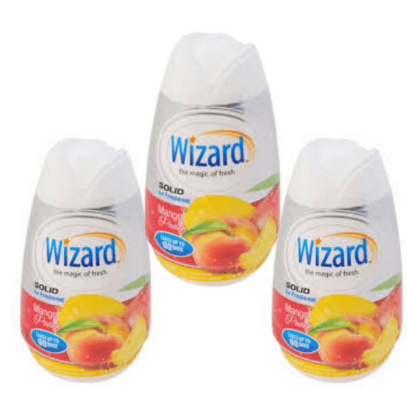 Wizard Solid Adjustable Air Freshener 3 Pack bottles (37.8 oz) Mango Peach Scent
