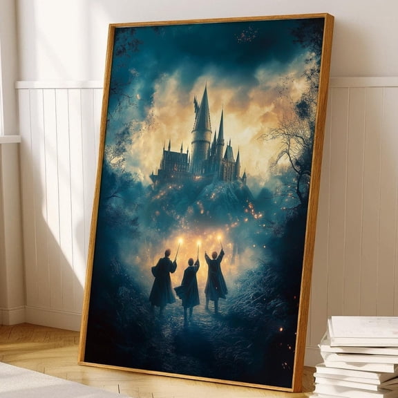 Wizard Spell Print Magic School Painting Magical Castle Trendy Wall Art Poster Living Room Epic Night Wall Decor Wall Art Modern Wall Decor