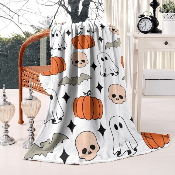 Wizard Themed Halloween Blanket - Gothic Witch Magic Design Ultra Soft Plush Throw 50x60 Inches for Home Decor