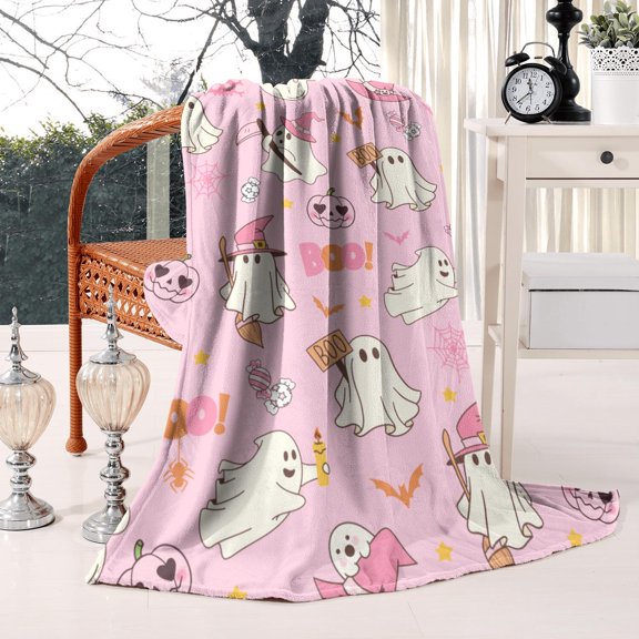 Wizard Themed Halloween Blanket - Gothic Witch Magic Design Ultra Soft Plush Throw 50x60 Inches for Home Decor