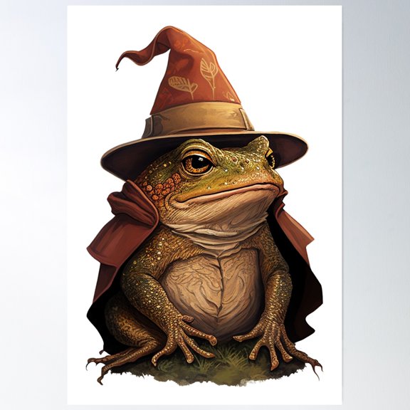 Wizard Toad Frog Poster Wall Art, Modern Wall Decor, 8x12 UNFRAMED