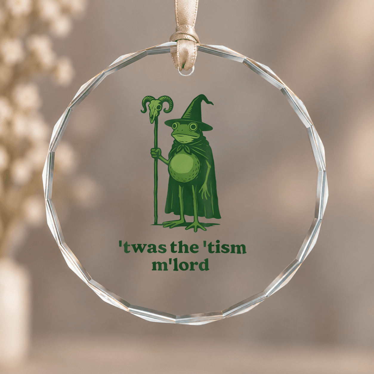 Fat Wizard Frog Wizard 'Was the 'Tism M'Lord Frog Autism Awareness Christmas Ornament ...