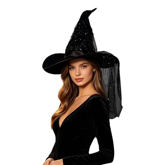 Wizard Witch Hat for Adult Halloween Accessories Black One Size