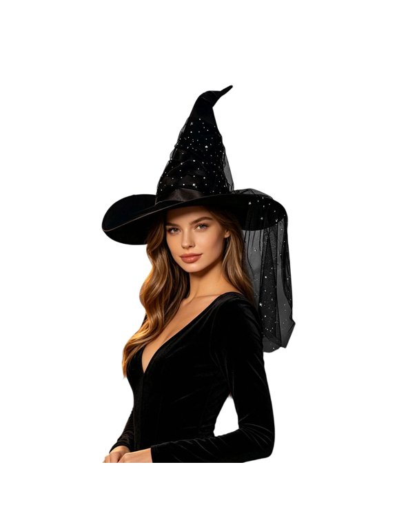 Wizard Witch Hat for Adult Halloween Accessories Black One Size