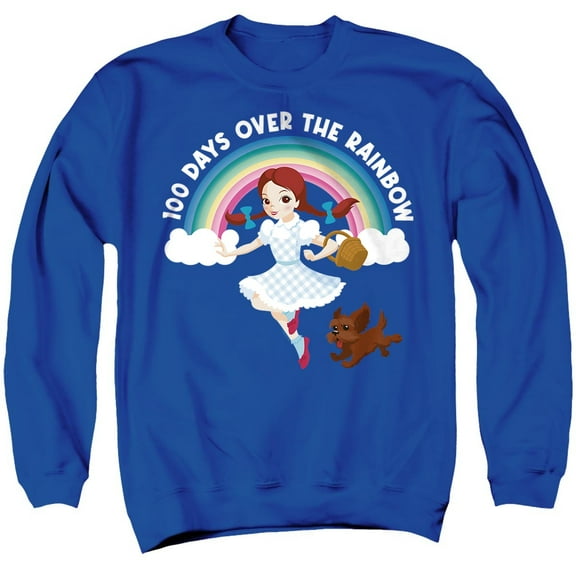 Wizard of Oz 100 Days Over the Rainbow Unisex Adult Crewneck Sweatshirt, Royal, X-Large