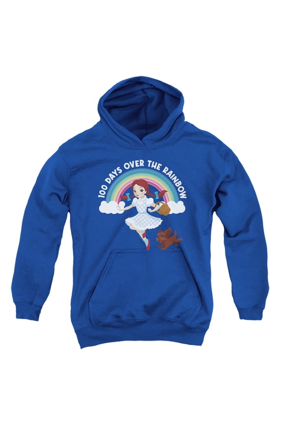 Wizard of Oz 100 Days Over the Rainbow Youth Kids Boy/Girls Pull-Over Hoodie, Royal, Medium