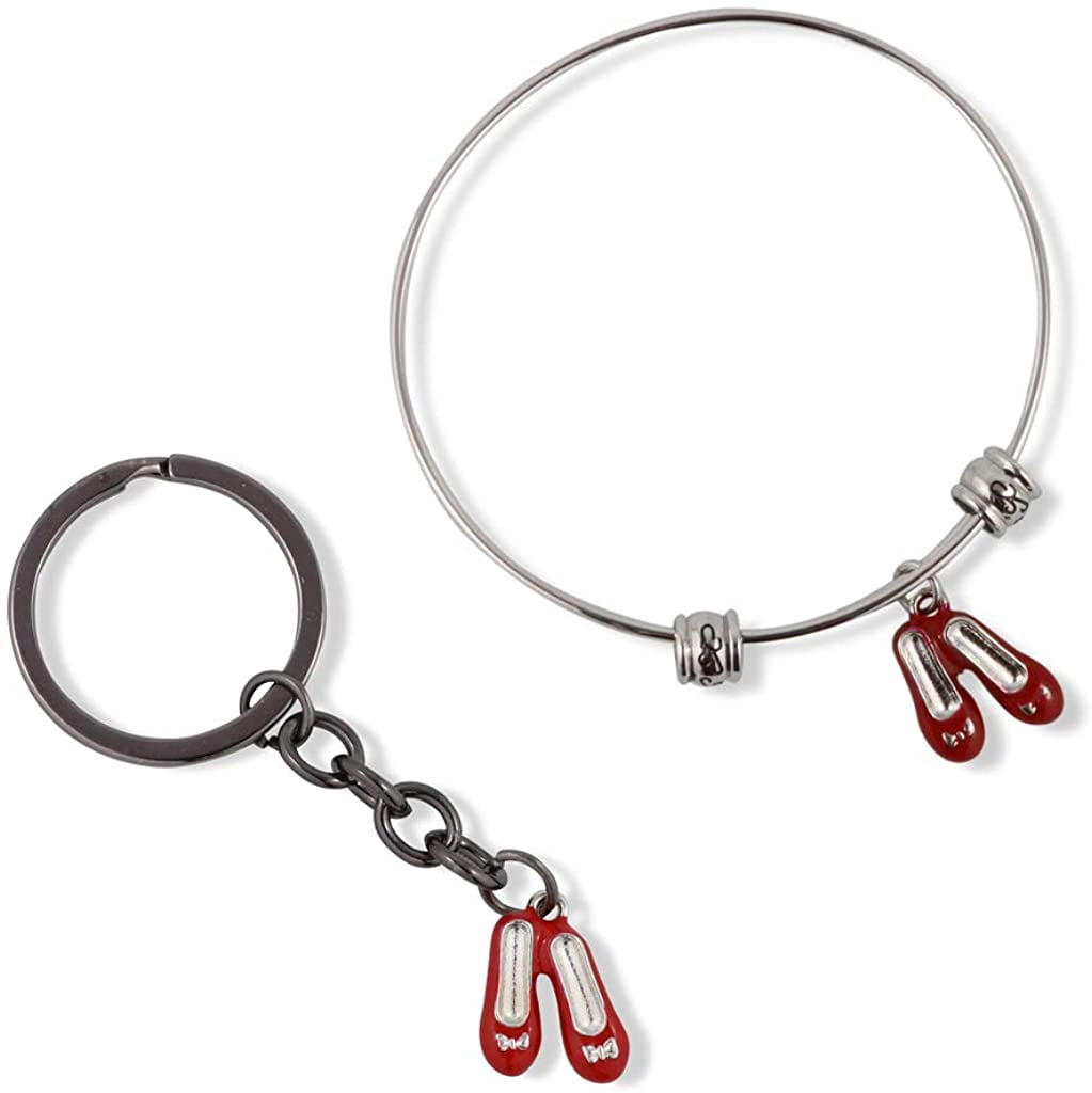 Wizard of Oz Bracelet and Keychain | Dorothy Ruby Red Slippers Charm ...