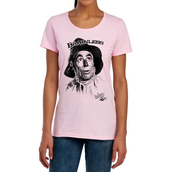 Wizard of Oz Brainless Women's T Shirt, Pink, Large