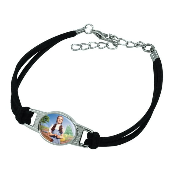 Wizard of Oz Dorothy Character Novelty Suede Leather Metal Bracelet