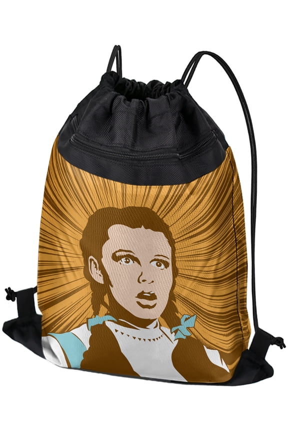 Wizard of Oz Dorothy Not In Kansas Drawstring Backpack Sports Bag Sackpack 17" x 13", Perfect for Gym, Yoga or Practice
