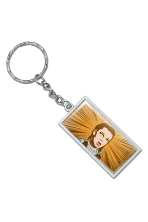Wizard of Oz Dorothy Not in Kansas Rectangle Chrome Plated Metal Keychain Key Chain