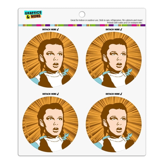 Wizard of Oz Dorothy Not in Kansas Refrigerator Fridge Locker Vinyl Circle Magnet Set