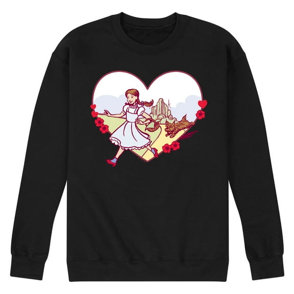 Wizard of Oz - Dorthy And Toto Heart - Men's Crew Neck Fleece Pullover