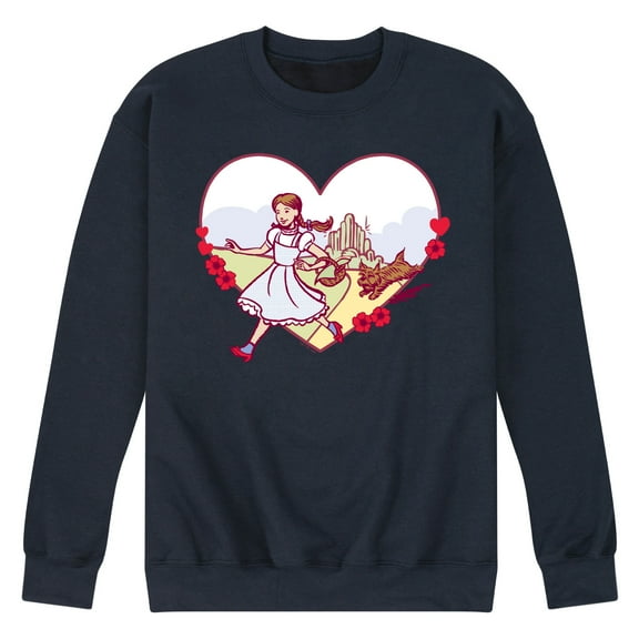 Wizard of Oz - Dorthy And Toto Heart - Men's Crew Neck Fleece Pullover