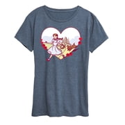 Wizard of Oz - Dorothy and Toto Heart Womens Short Sleeve Graphic T-Shirt