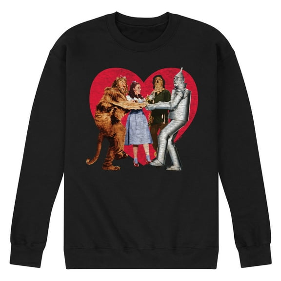 Wizard of Oz - Dorthy and Friends Photo Heart - Men's Crew Neck Fleece Pullover