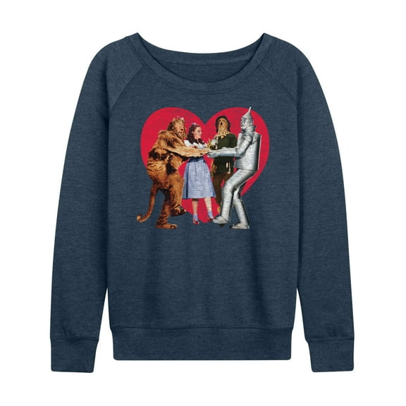 Wizard of Oz - Dorthy and Friends Photo Heart - Women's Lightweight French Terry Long Sleeve Shirt