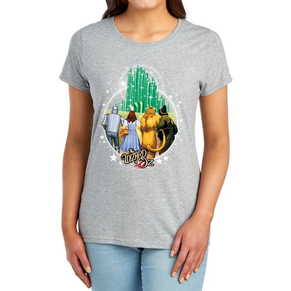 Wizard of Oz Emerald City Women's T Shirt, Athletic Heather, Medium