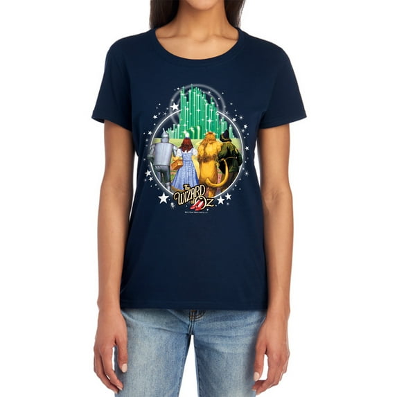 Wizard of Oz Emerald City Women's T Shirt, Navy, Large